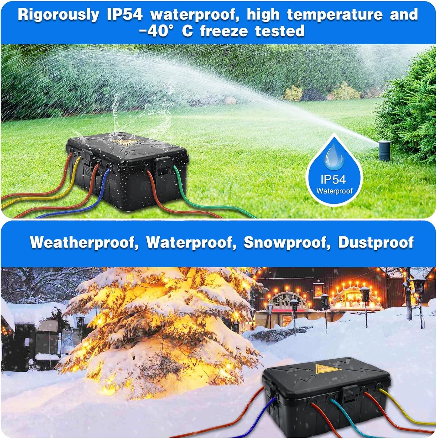 Large Outdoor Electrical Box | IP54 Waterproof Cord Cover