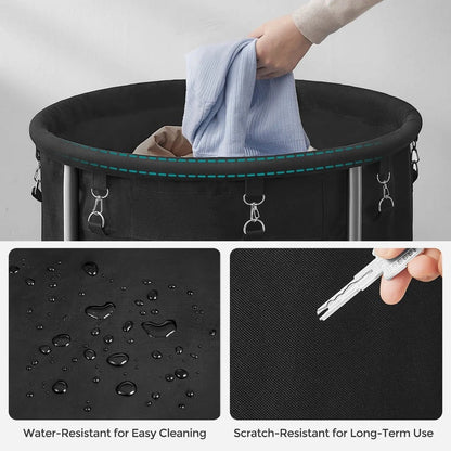 Laundry basket with wheels round laundry storage cart