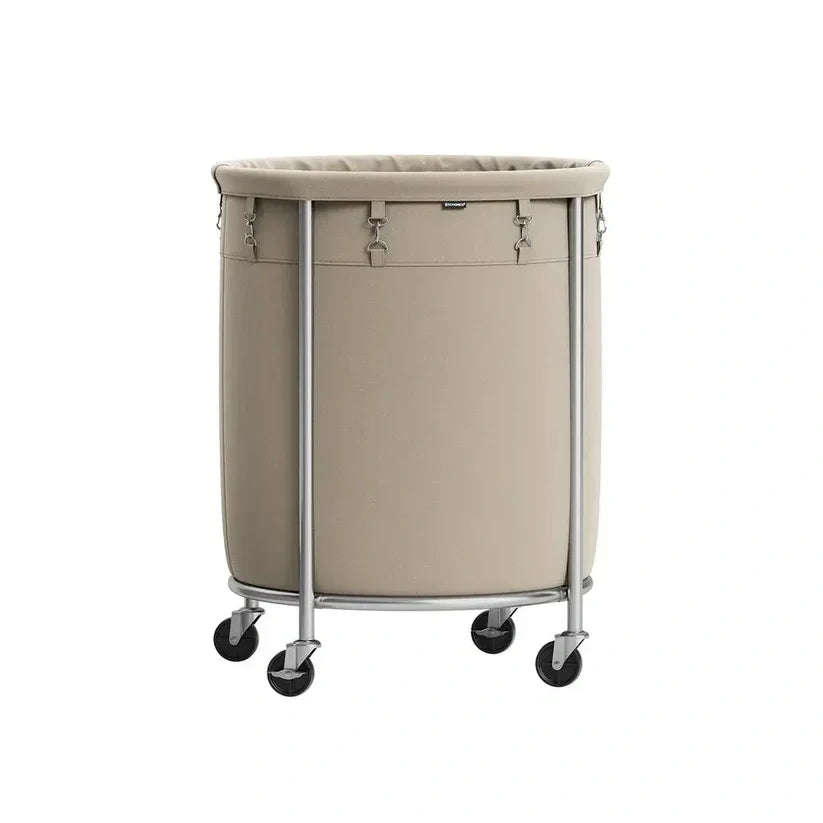 Laundry basket with wheels round laundry storage cart