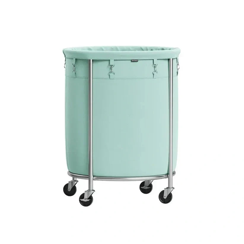 Laundry basket with wheels round laundry storage cart