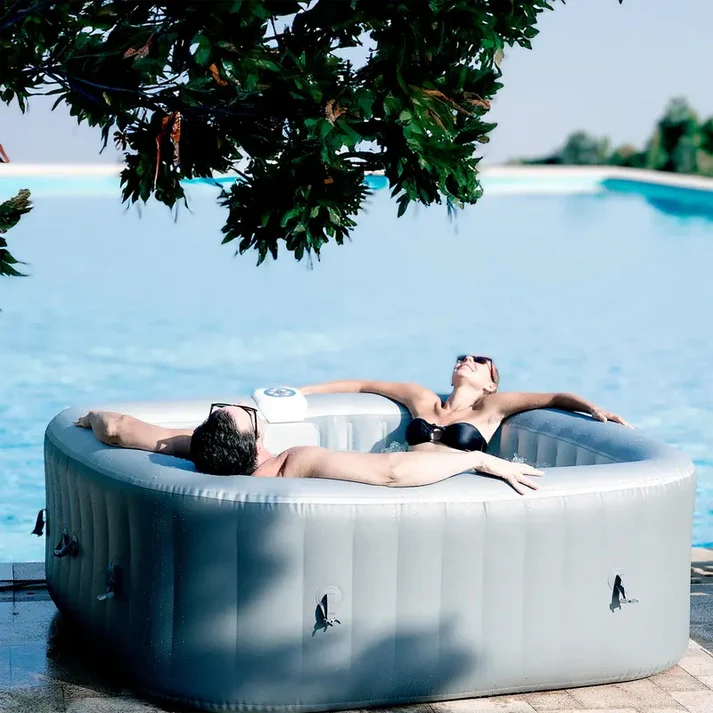 4–6 Person Inflatable Hot Tub | Portable Spa with 130 Bubble Jets